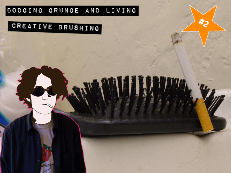 A brush repurposed to hold cigarettes.