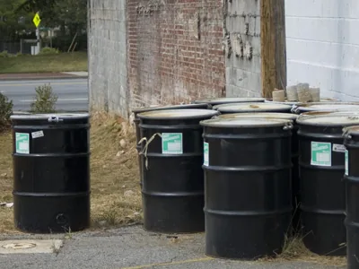 Non-toxic waste barrels.