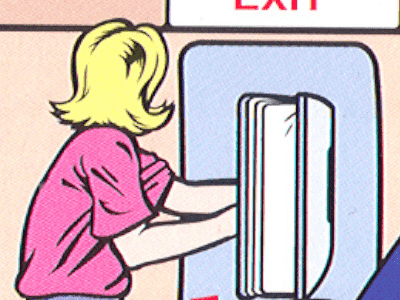 A sexualized image from an airplane user manual.