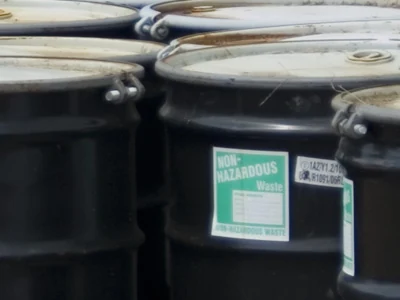 Non-toxic waste barrels.