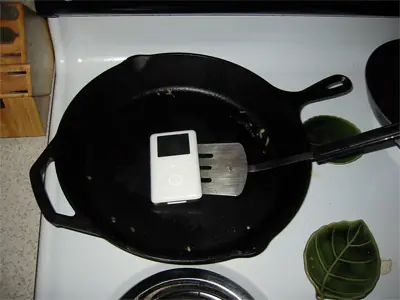 An iPod in the fryer.
