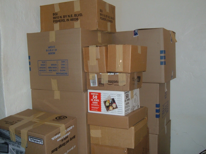 A pile of boxes.