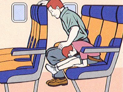 A sexualized image from an airplane user manual.