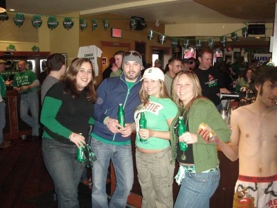 A bar scene on St Patrick's Day.